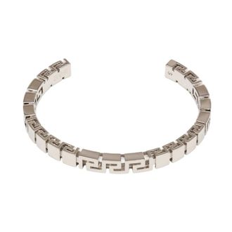 Versace Greca Cuff Bracelet - male - Versace - Bracelets - Gray - S - Accessories