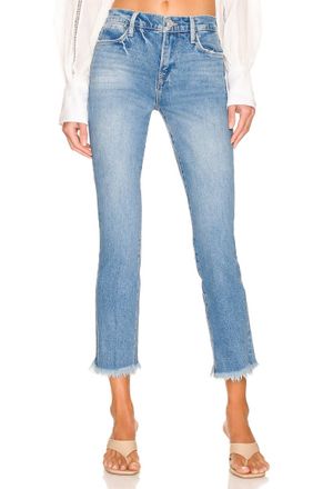 Frame Denim Le High Straight Leg Raw Cut Cuff Jeans In Utopia