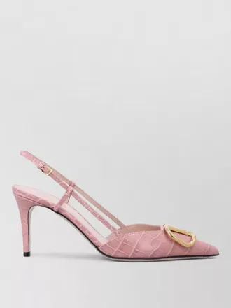Valentino Garavani slingback pumps v logo croc texture
