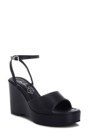London Rag Sangria Platform Wedge Sandal in Black at Nordstrom Rack, Size 7.5
