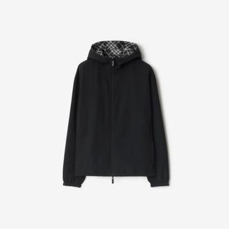 Burberry Reversible Check Hooded Jacket, Size Small
