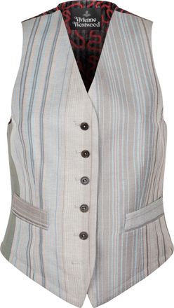 Vivienne Westwood Tailored Waistcoat with Vertical Stripes and Abstract Back