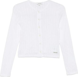 Sporty & Rich Cardigans, female, White, Size: M Pointelle Knit Cardigan