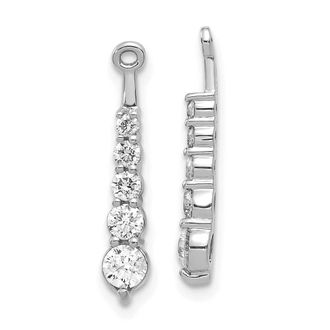 Diamond2Deal 14k White Gold 5/8 Ct Lab Grown Diamond Earring Jackets