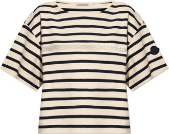 Moncler Oversize T-shirt - Dames - T-shirts - Blauw - XS - Katoen - Tops
