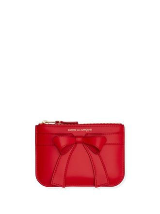 Comme Des Gar&ccedil;ons Red Solid Logo Wallet