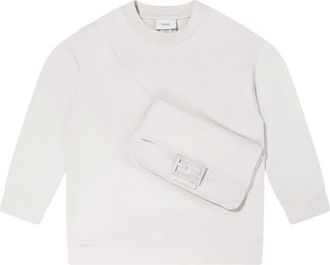 Fendi Kids Sweatshirts, male, Gray, 6 Y, Baguette Pocket Sweatshirt