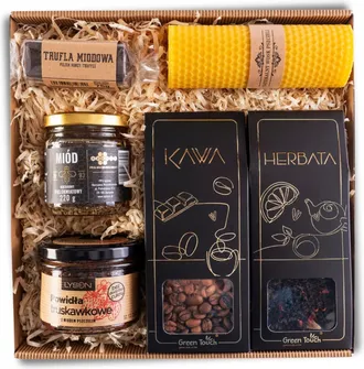 OEM Cesta De Regalo Con T&eacute;, Caf&eacute;, Miel, Mermelada, Vela Y Caja De Regalo Premium