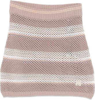 Amiri Crochet Striped Mini Skirt