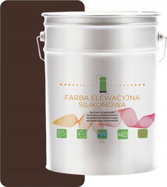 OEM Pintura De Silicona Para Fachadas Color Chocolate Marr&oacute;n 5l + Antialgas