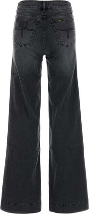 Lois Womens Slate Stretch Denim Lorna Wide-Leg Jeans Brushedblack