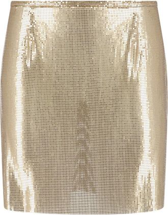 Paco Rabanne Gonna Mini In Maglia Metallica