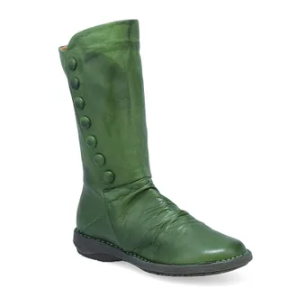Miz Mooz Petrillo Womens Green Leather Ruched Mid-Calf Boots RHS5431