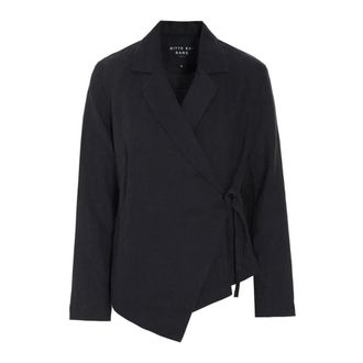 Bitte Kai Rand Blazers, female, Black, Size: XL Asymmetric Linen Jacket