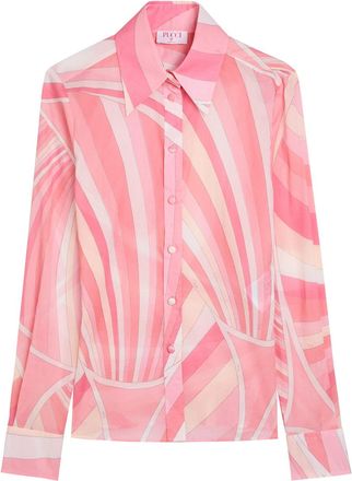 Pucci Printed Cotton Shirt - Multi Print - 46 (UK14 / L)