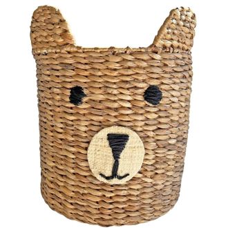 NATYAL Cesta infantil oso de fibra natural d.45cm