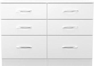 Welcome Furniture Alton Ready Assembled 6 Drawer Wide Chest in White Matt - Welcome Furniture | TJ Hughes