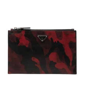 Prada Pre-owned Vintage Clutch - Dames - Pre-owned - Rood - Maat: ONE Size Leer