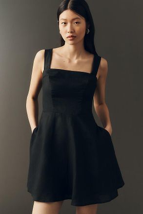 Maeve Linen Square-Neck Mini Dress