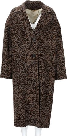 Golden Goose Single-Breasted Cocoon Leopard Wool-Blend Coat