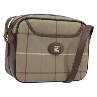 Burberry Pre-owned Cross Body Bags, female, Brown, Size: ONE SIZE Pre-owned Vintage Canvas Shoulder Bag