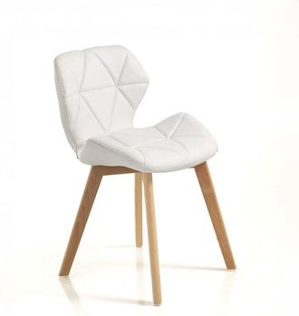 Oresteluchetta Juego De 2 Sillas De Dise&ntilde;o En Madera Y Piel Sint&eacute;tica Para Cocina Spark - Blanco