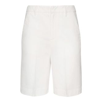 Dondup Witte Jersey Shorts met Hoge Taille - Dames - Korte Broeken - Wit - W29 - Katoen - Korte Broeken