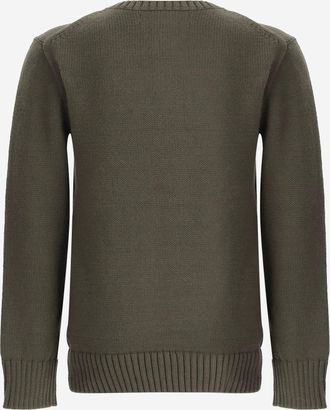 Polo Ralph Lauren Boys Cotton Sweater With Polo Bear Military Green