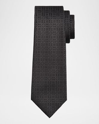 Kiton Men & apos;s Silk Tonal Jacquard 7-Fold Tie