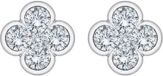 Pompeii3 1/2Ct Diamond Bezel Earrings Womens White or Yellow Gold Lab Grown