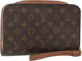 Louis Vuitton Pre-owned Clutches, female, Brown, Size: ONE SIZE Pre-owned Monogram Canvas Clutch