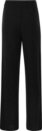 Fabiana Filippi Womens Cotton And Linen Trousers With Micro Sequins - Black - Size EU 34 (Womens)