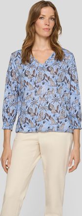 Rabe V-Shirt RABE, Damen, Gr. 36, ozean, Jersey, Obermaterial: 50% Baumwolle, 50% Viskose, bedruckt, gemustert, normal h&uuml;ftbedeckend, V-Ausschnitt, elastis