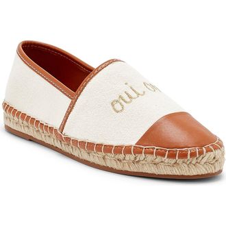 Cinq &agrave; Sept Jenna Denim Espadrille in Natural/Cognac at Nordstrom Rack, Size 7Us / 37Eu