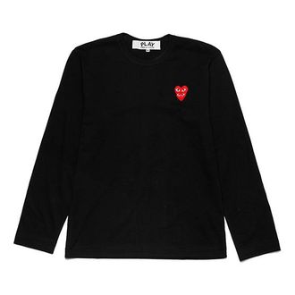 Comme Des Gar&ccedil;ons Long Sleeve T-shirt Red Family Heart Black AZ-T292-051-1