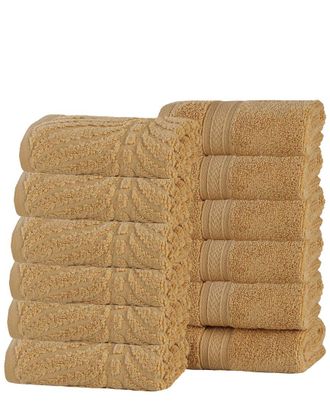Superior Set Of 12 Zero Twist Cotton Elegant Chevron Soft Absorbent Assorted Washcloths