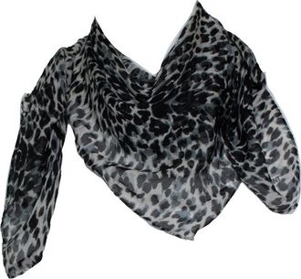 Saint Laurent Pre-owned Mens leopard printed square scarf - Multicolour Viscose - One Size
