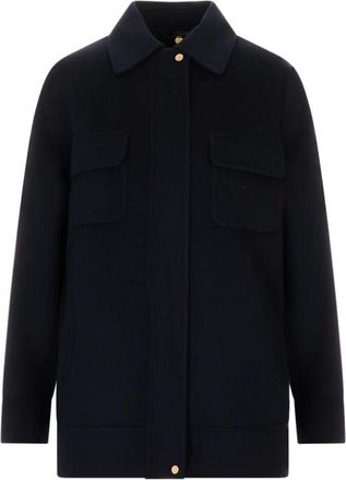 Max Mara Jassen, Dames, Blauw, S, Wol, Mstdisco Padded Coat