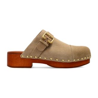 Chlo&eacute; Jeannette Clogs - Dames - Klompen - Beige - 39 EU - Leer - Schoenen