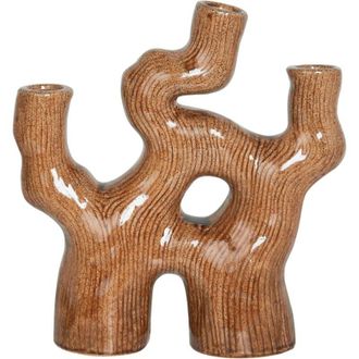 Beliani Beliani - Flower Vase Home Decoration Stoneware Waterproof Brown Barbus