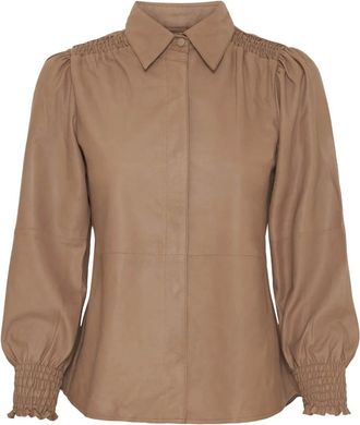 Notyz Camicia in Pelle - - Jackets - Donna - Beige - S