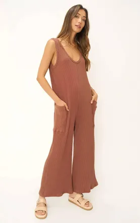 Bloomingdale's Santa Maria Sweater Rib Jumpsuit In Rootbeer