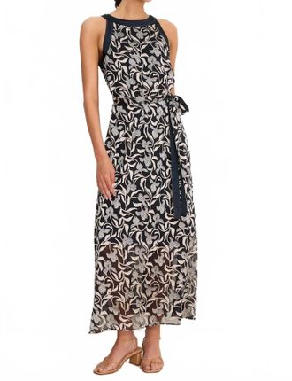 Nic+Zoe Floral Burnout Becca Dress In Indigo Multi