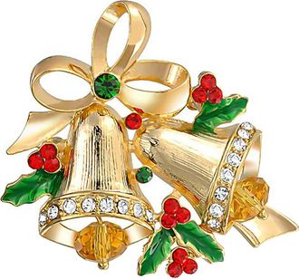 Bling Jewelry Large Christmas Wreath Brooch in Gold at Nordstrom Rack