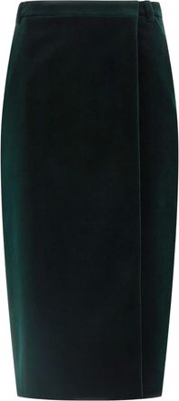 Saint Laurent Fluwelen midi-rok - Groen