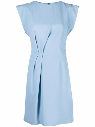 Alberta Ferretti gathered detailing minidress - women - Acetate/Cupro/Acetate/Viscose - 40 - Blue