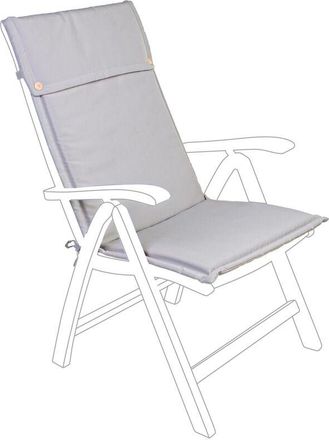 BIZZOTTO Cuscino per sedia a sdraio Alto con schienale alto idrorepellente per interno ed esterno -Tortora / Kit da 6 Pezzi / Poliestere
