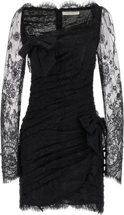 Alessandra Rich Kleedjes, Dames, Zwart, S, Gedrapeerde Jurk