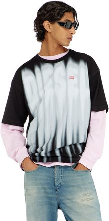 Diesel Cotton T-shirt with bold logo print - T-Shirts - Man - Multicolor