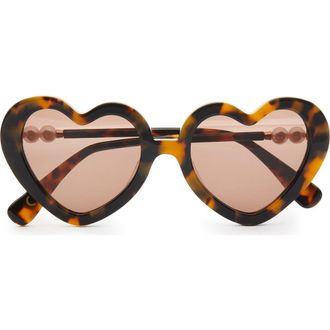 Lele Sadoughi Pearl Sweetheart Sunglasses in Tortoise 200 at Nordstrom